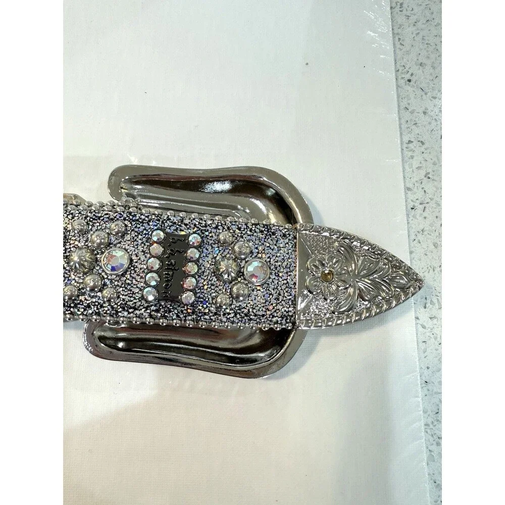 BB Simon Swarovski Crystal Rhinestone Belt Sz 30 Iridescent Heavily Embellished